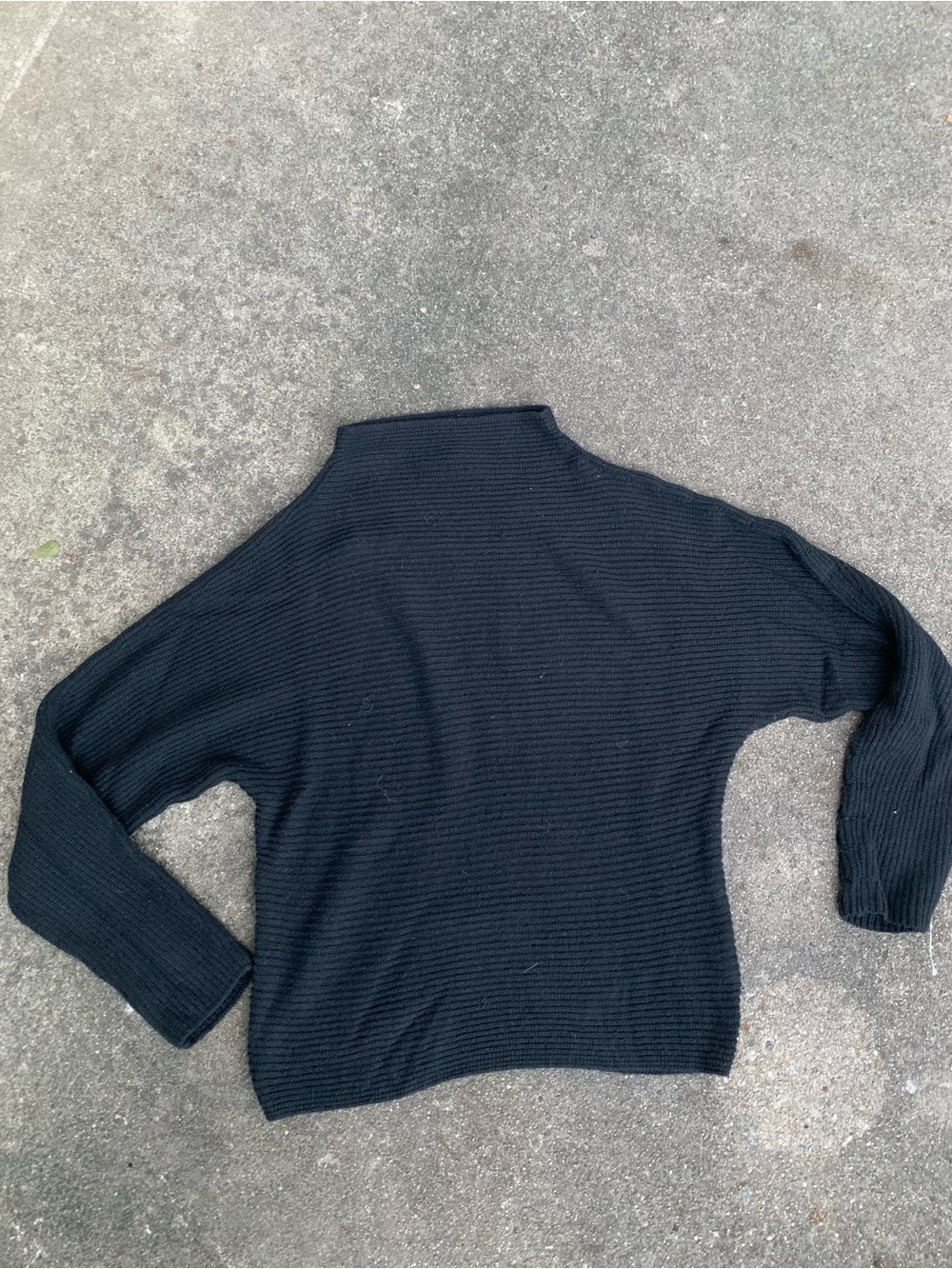 Women’s Black Ribbed Turtleneck Knit Sweater